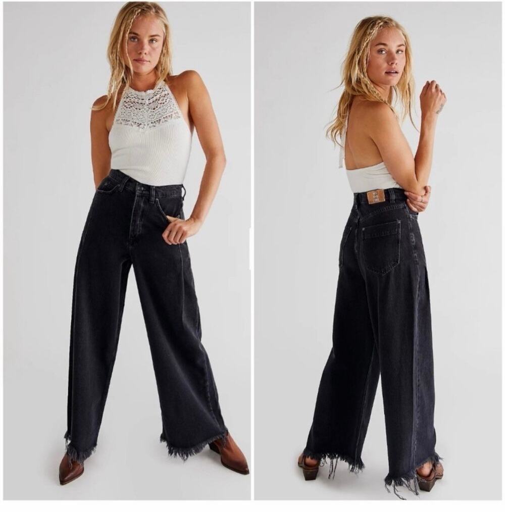 Free People Old West Slouchy Wide Legs Jeans NWT